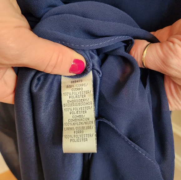 Navy Cocktail Dress sz 10 - Picture 11 of 16